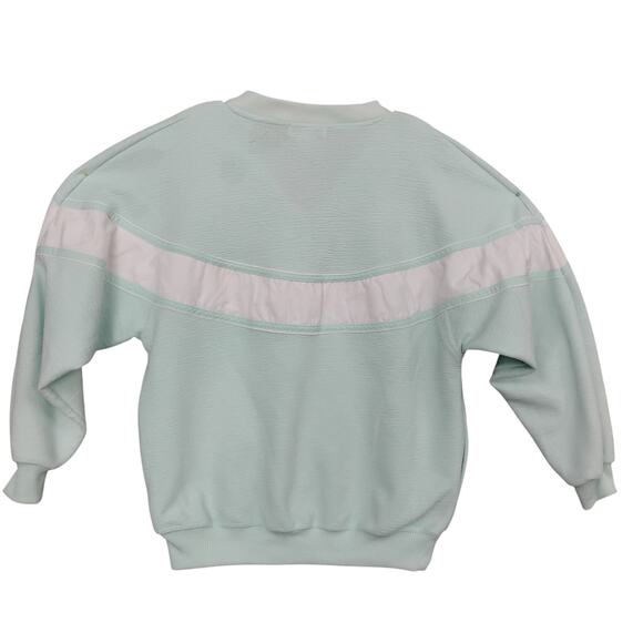 Vintage Lavon by Cheerful Corp Sweatshirt Top Size Small Mint Green and White - Picture 4 of 8